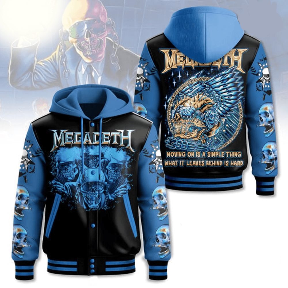 Megadeth Band Hooded Varsity Jacket Megadeth Merch Awesome Father's Day Gifts-1