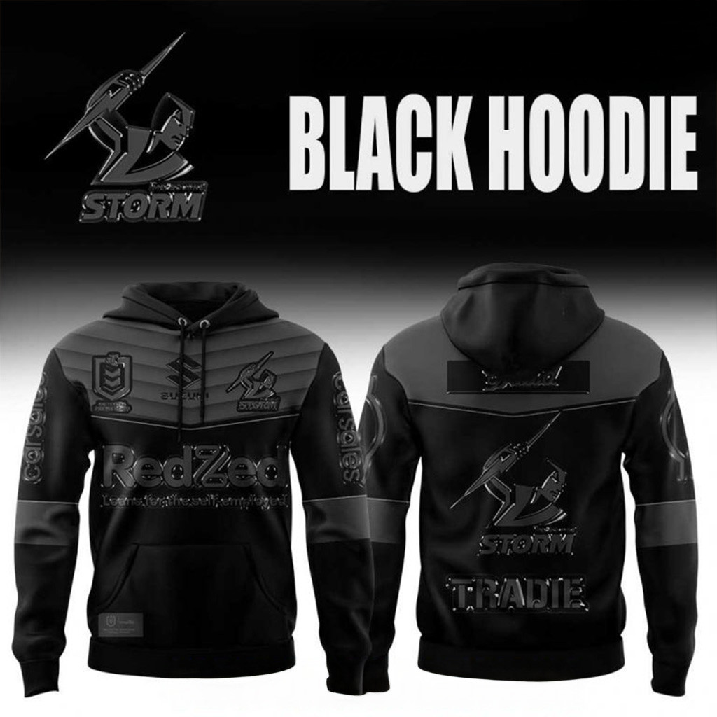 Melbourne Storm Back In Black Special Hoodie Good Gifts For Boyfriend-1