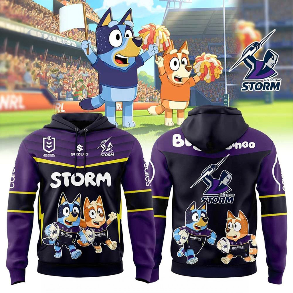 Melbourne Storm Bluey And Bingo Hoodie Good Gifts For Boyfriend-1