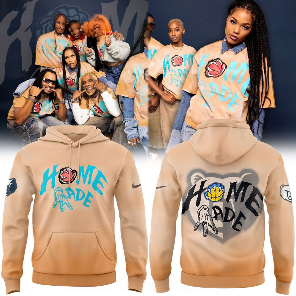 Memphis Grizzlies Home Made Collection Brown Hoodie Mother's Day Gifts For Daughter-1