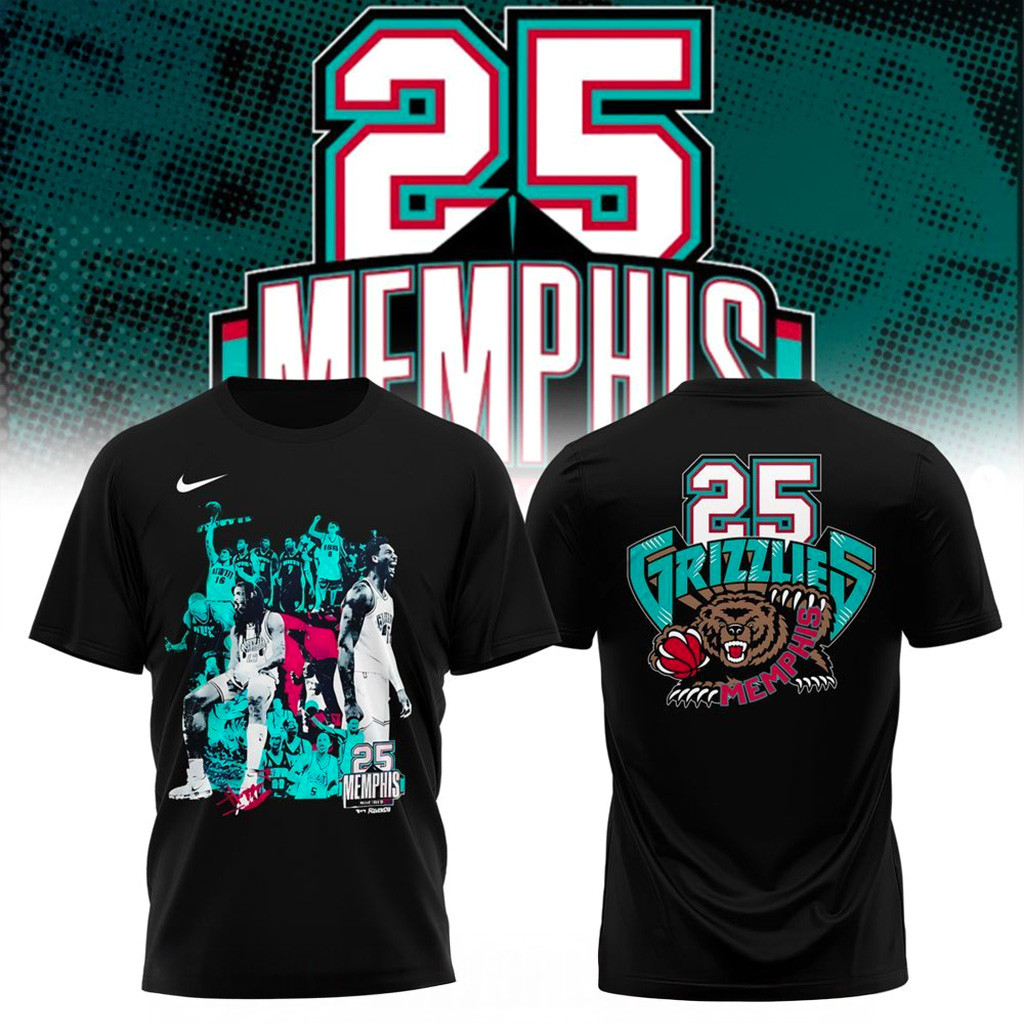 Memphis Grizzlies Legacy 25 Years Strong T-Shirt Memphis Grizzlies Merch Gifts For Brother-1