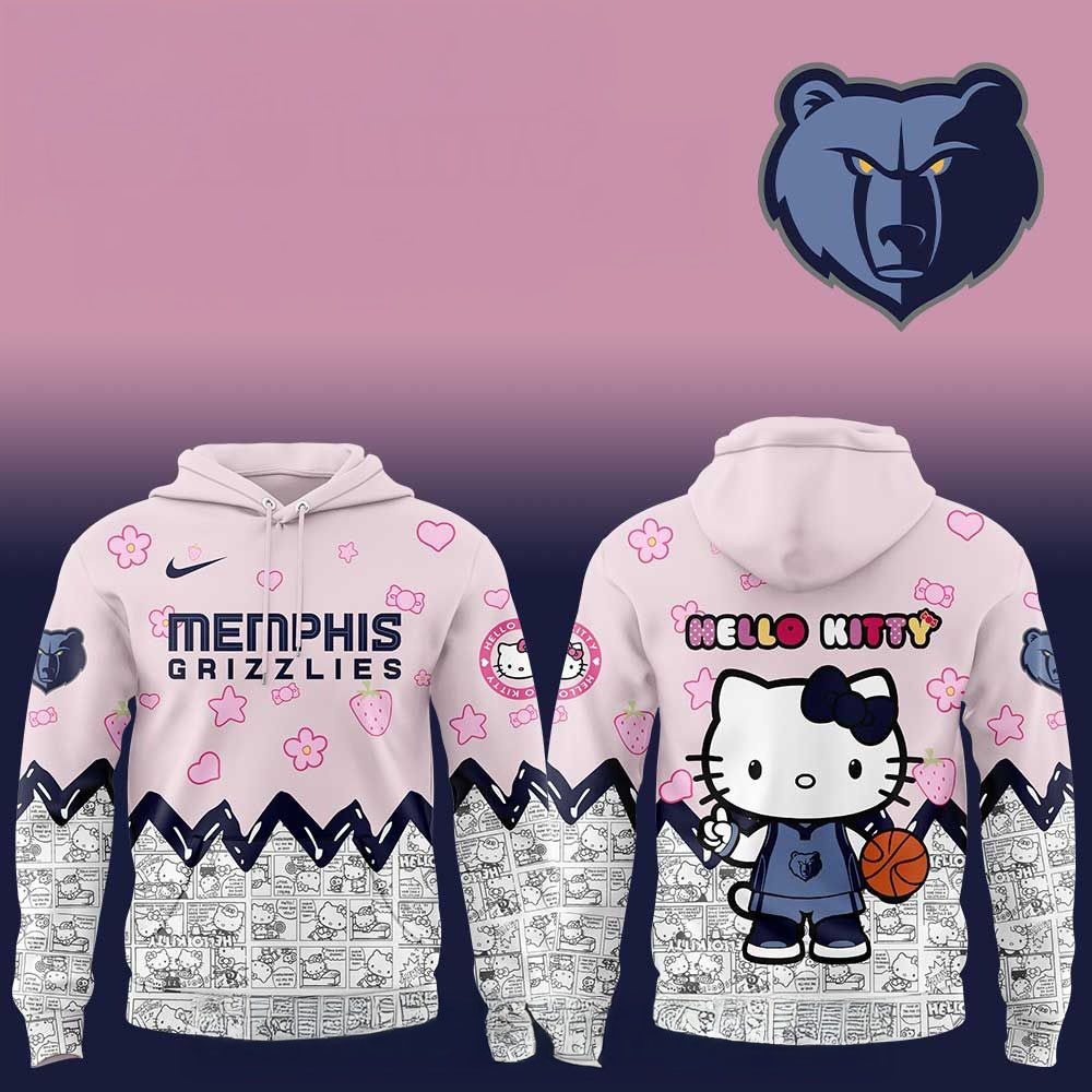 Memphis Grizzlies x Hello Kitty Night Game Hoodie Awesome Father's Day Gifts-1