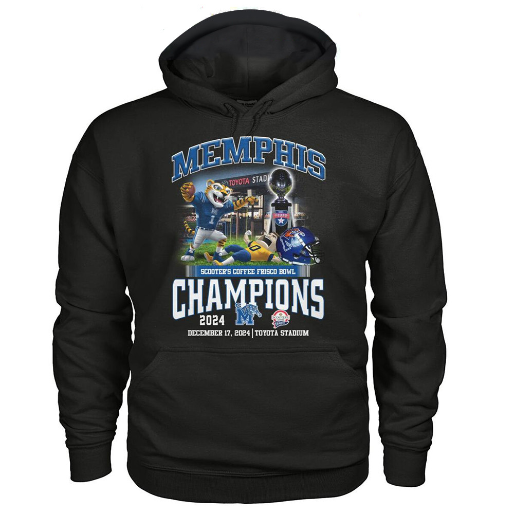Memphis Tigers Scooters Coffee Frisco Bowl Champions 2024 Hoodie Gifts For Basketball Fan-1