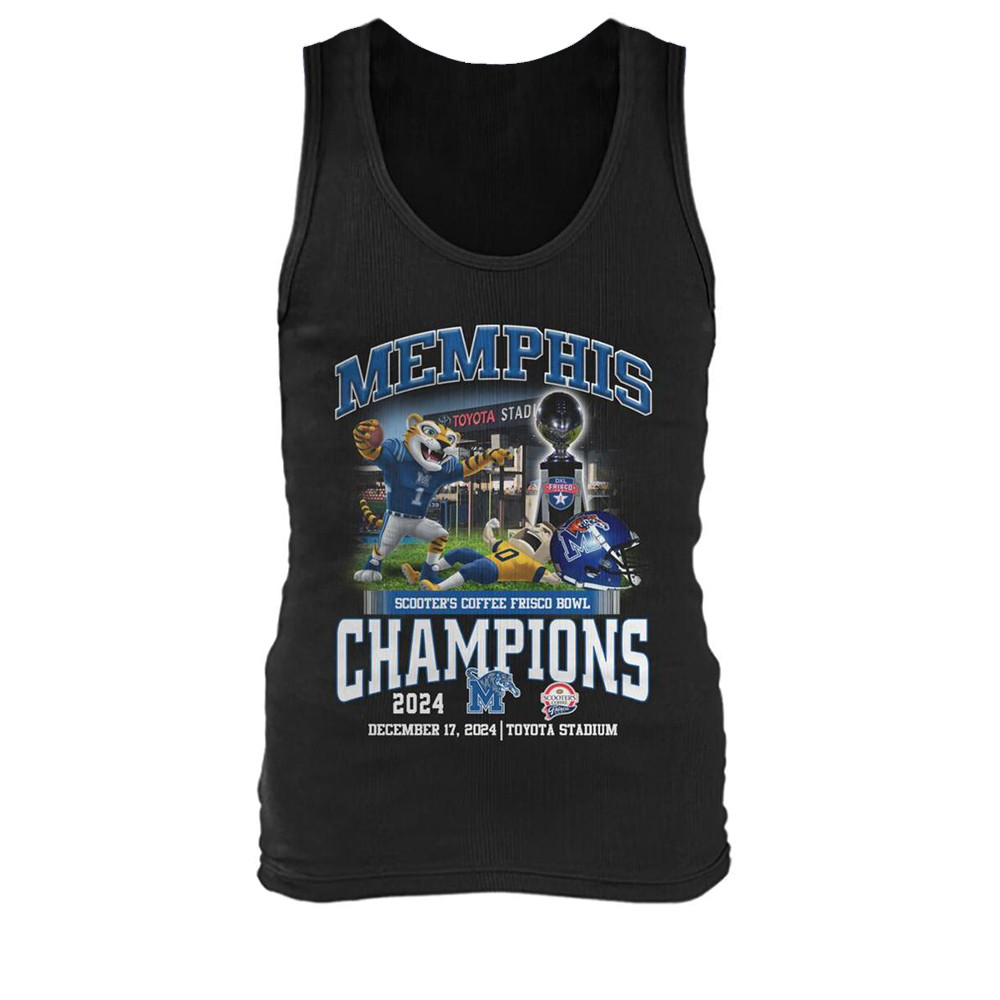 Memphis Tigers Scooters Coffee Frisco Bowl Champions 2024 Tank Top Gift For Basketball Lover-1