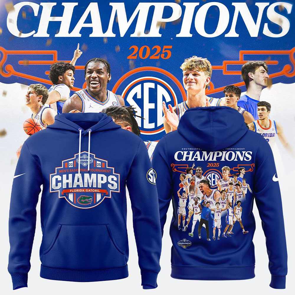 Men's Basketball SEC Tournament Champions Florida Gators Hoodie Stepdad Gifts For Father's Day-1
