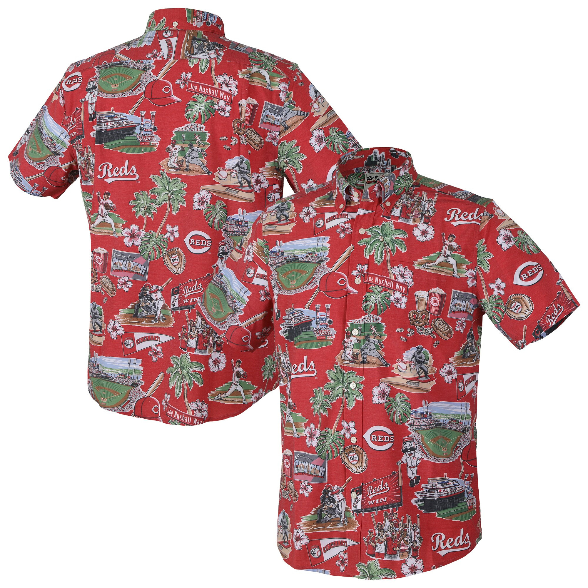 Mens Cincinnati Reds Reyn Spooner Red Scenic Triblend Hawaiian Shirt Merch Gift For Every Fan-1