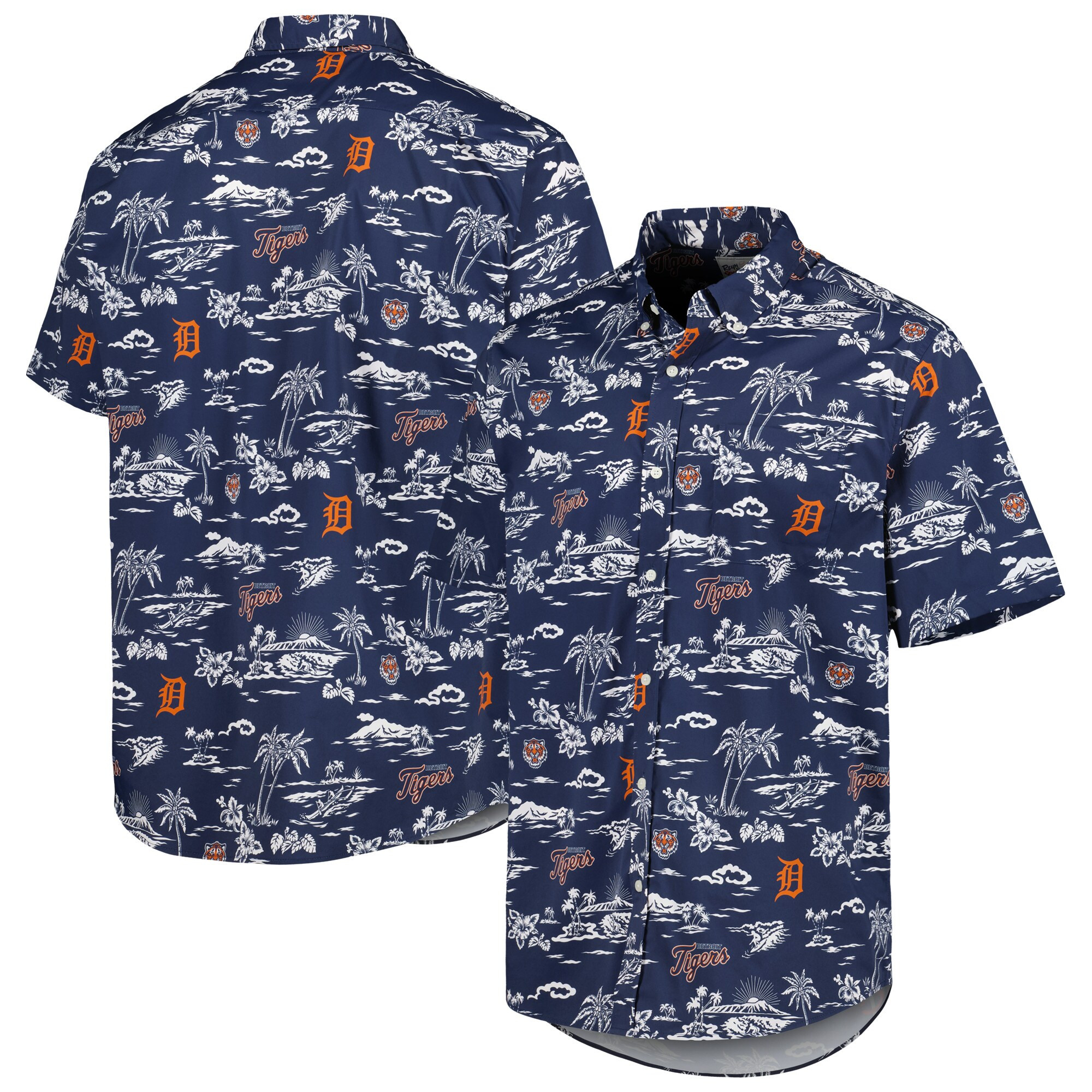 Mens Detroit Tigers Reyn Spooner Navy Hawaiian Shirt Merch Gift For Loyal Fans-1