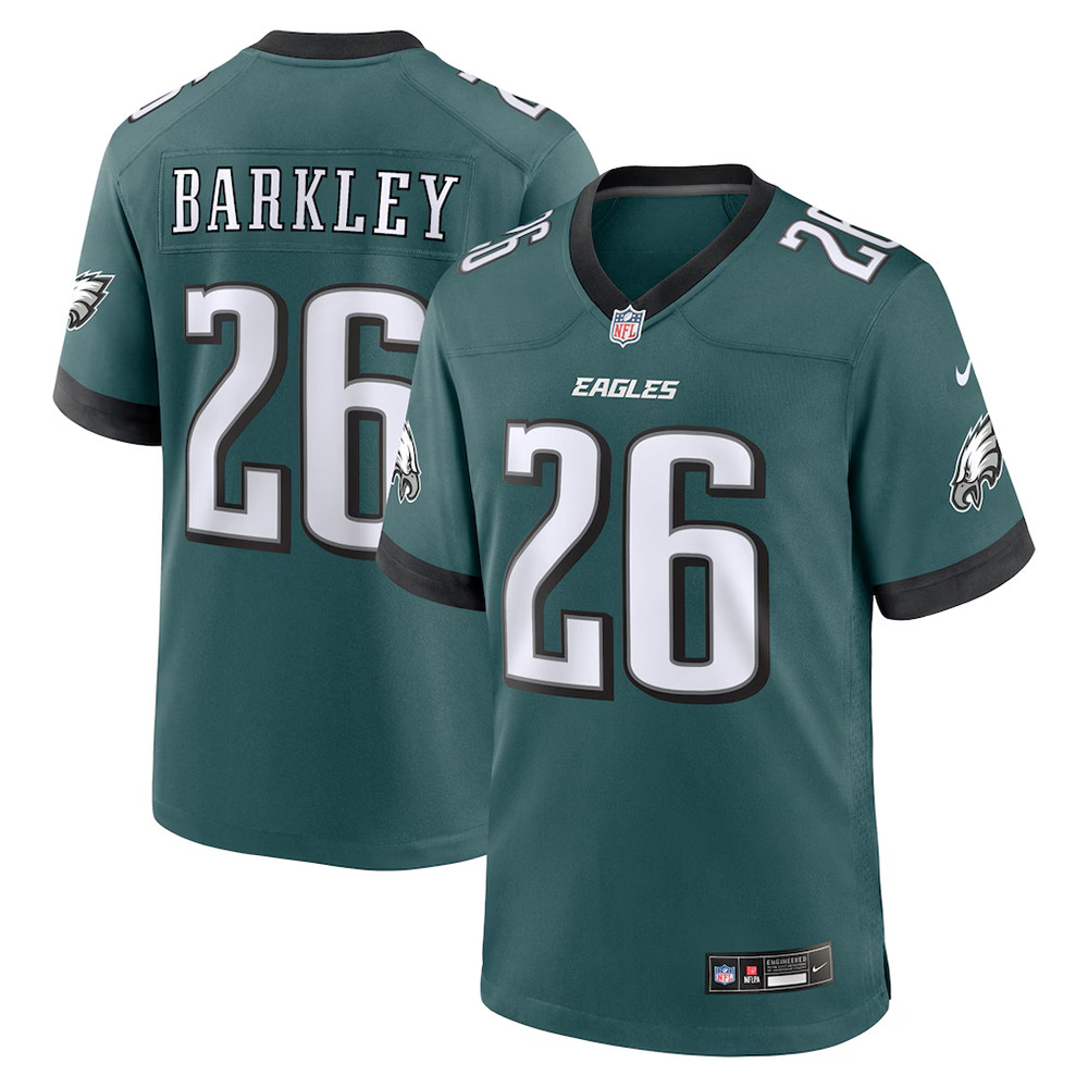 Men's Nike Saquon Barkley Midnight Green Philadelphia Eagles Game Player Jersey Gift For Him-1