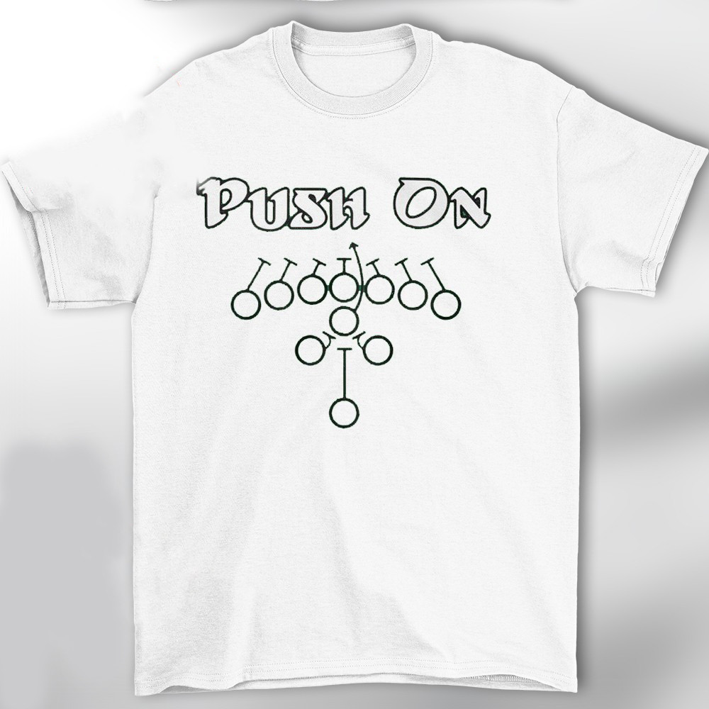 Men's White Philadelphia Eagles Push On T-Shirt Best Gifts For Football Fans-1