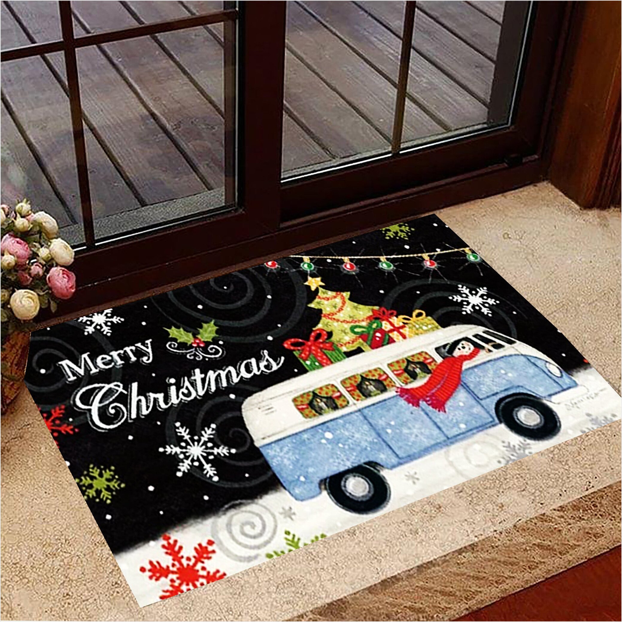 Merry Christmas Doormat Holiday Christmas Front Door Mat Home Decorations Gifts For Best Friend-1