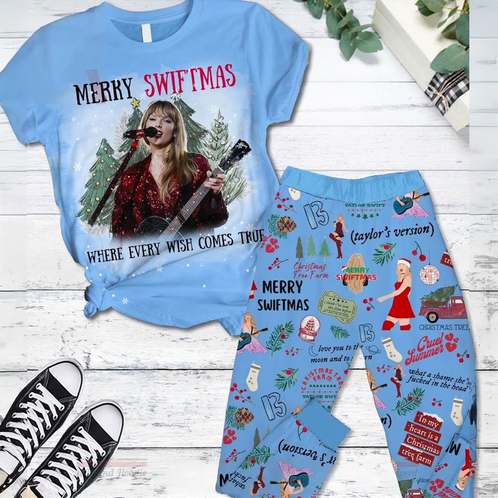Merry Swiftmas Where Wish Come True Pajamas Set Swifties Merch Xmas Gifts For Sister-1