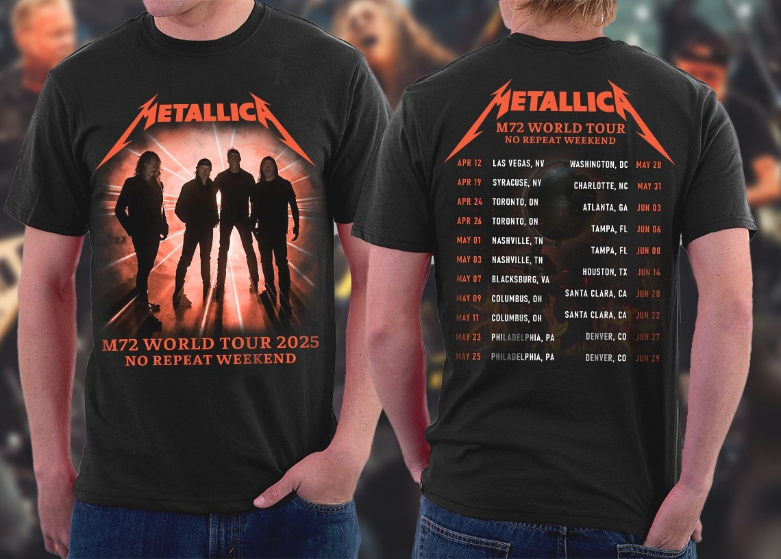 Metallica M72 World Tour 2025 Shirt No Repeat Weekend Metallica 2025 Tour Merch For Fans1-1