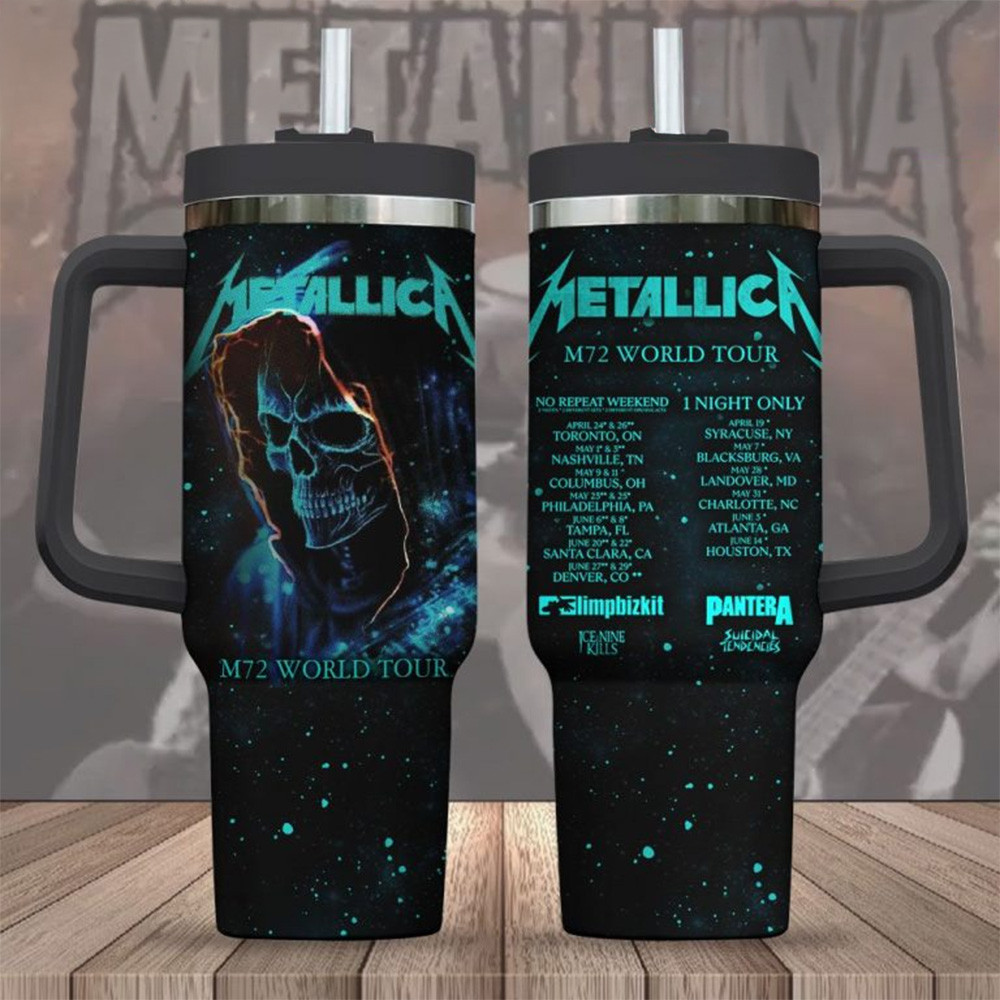Metallica M72 World Tour 2025 Stanley Tumbler Metallica M72 Merch Presents For Music Lovers-1