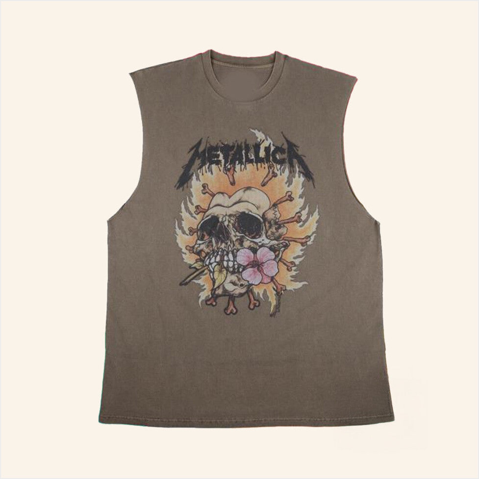 Metallica Merch Burning Flower Muscle Tank Birthday Presents For Fans Gifts For Best Friend-1