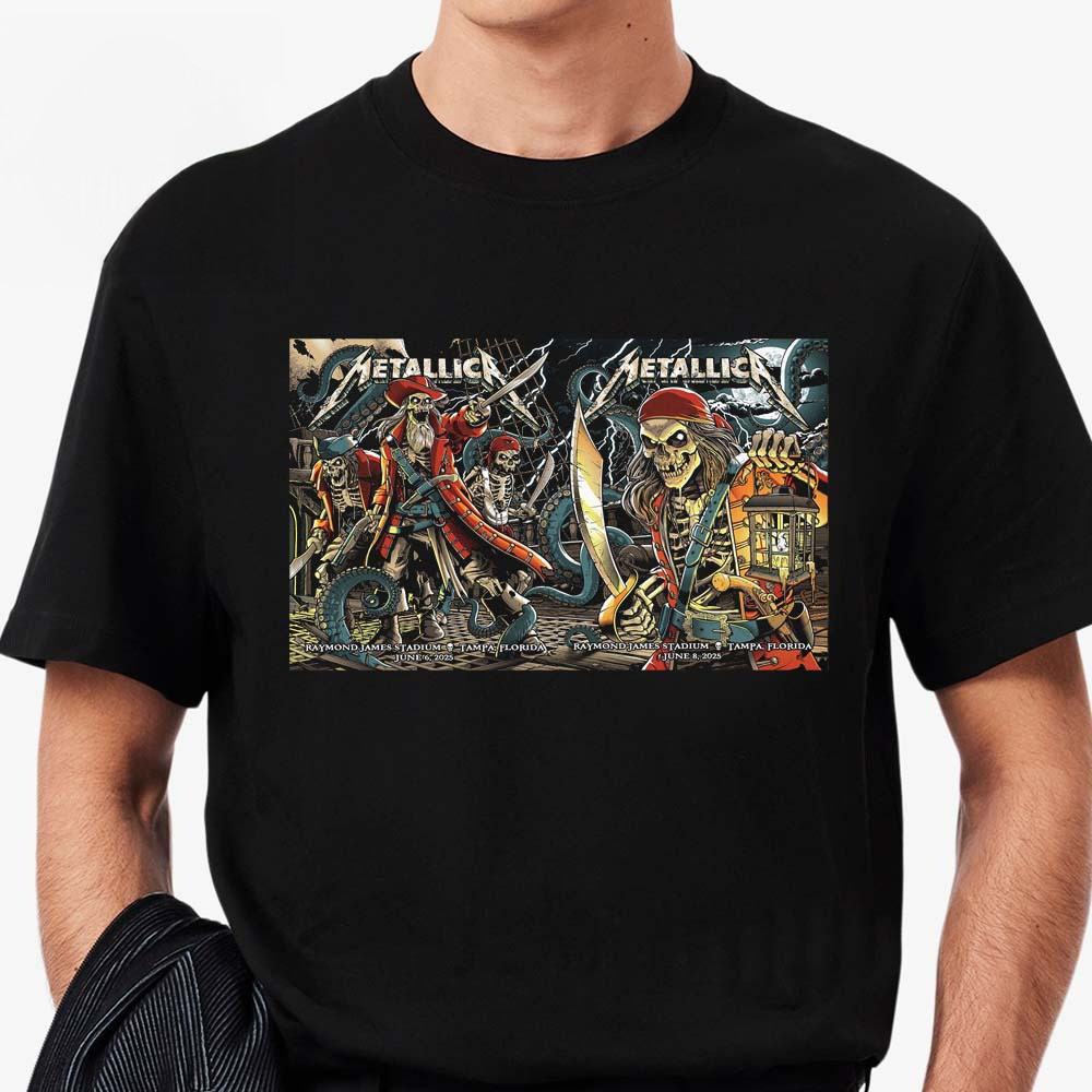 Metallica Tampa 2025 Raymond James Fl M72 North American Tour T-Shirt Metallica Merch For Fans-1