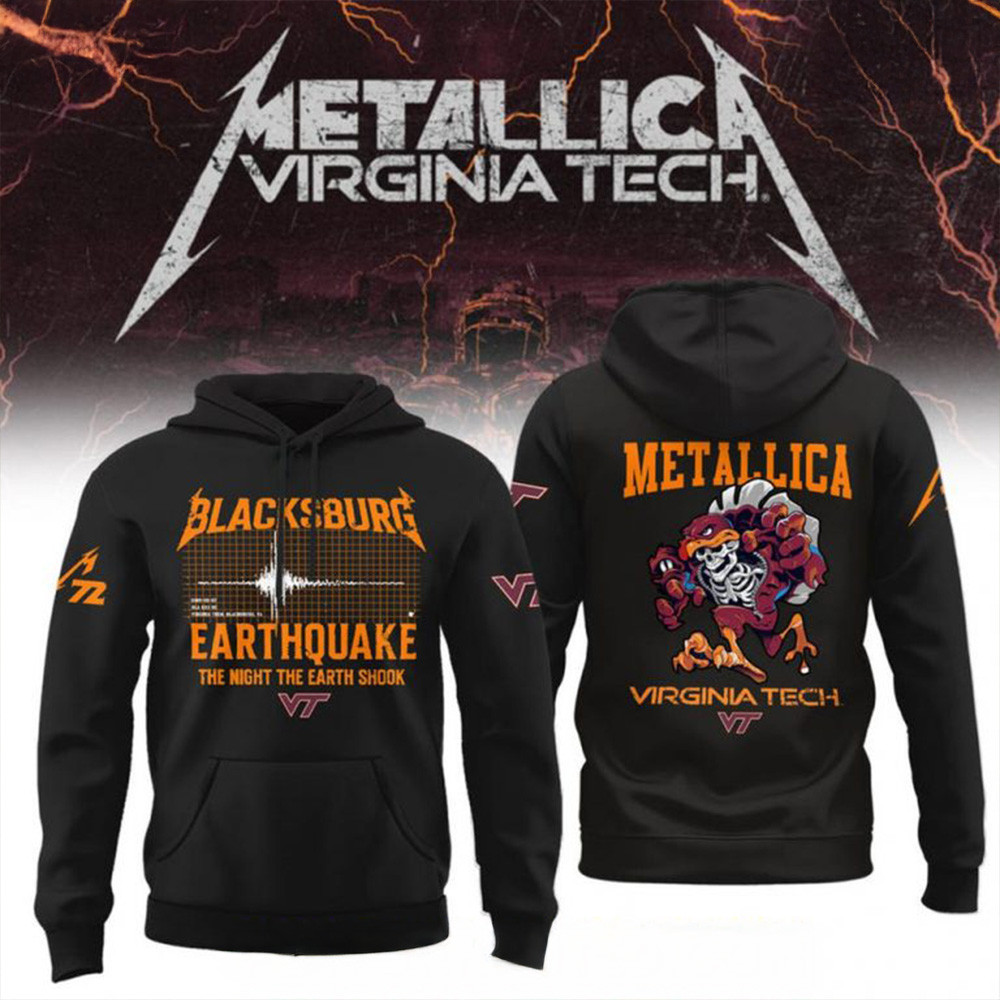Metallica x Virginia Tech Hokies Blacksburg Earthquake 2025 Limited Hoodie Gifts For Dad-1