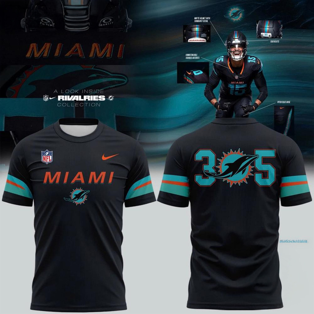 Miami Dolphins 305 The Rivalries Uniforms Shirt Miami Dolphins Merch Gift Ideas For Fans-1