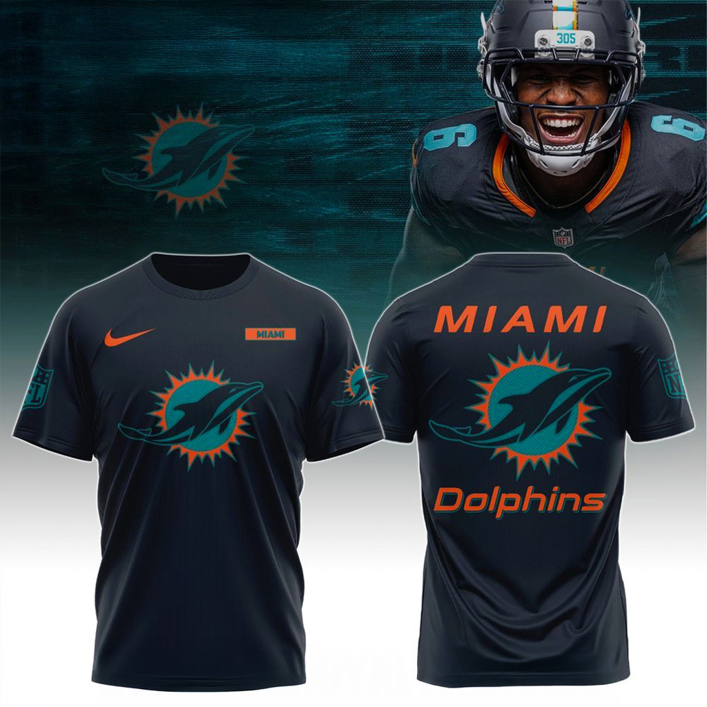 Miami Dolphins New Alternate Rivalry Uniform In Black Miami Wordmark Shirt Miami Dolphins Merch-1