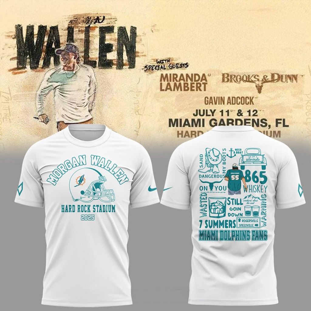 Miami Dolphins X Morgan Wallen I'm The Problem Tour 2025 Shirt Miami Dolphins Merch-1