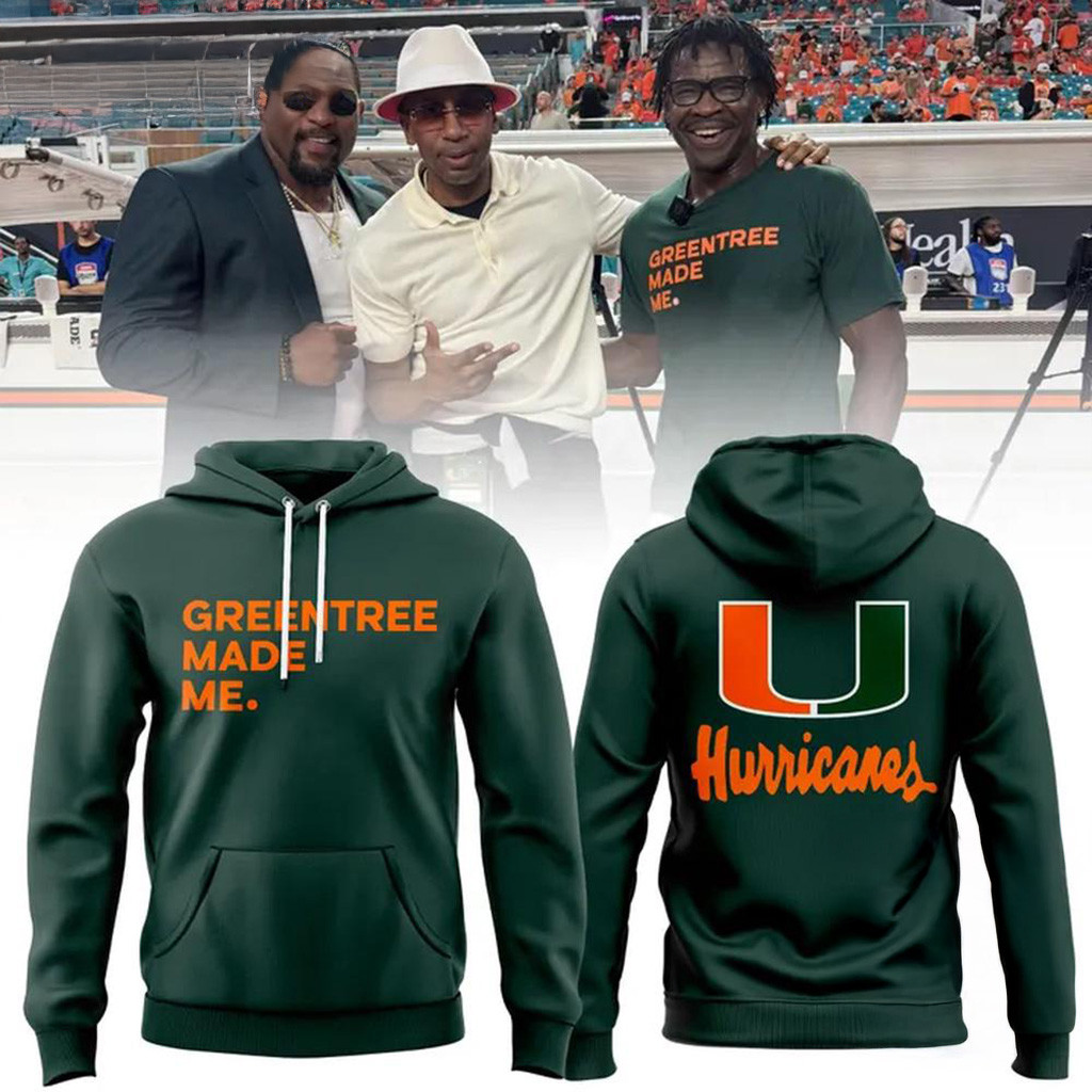 Miami Hurricanes Football Greentree Made Me Black Hoodie Fan Merch Gift For Brother-1