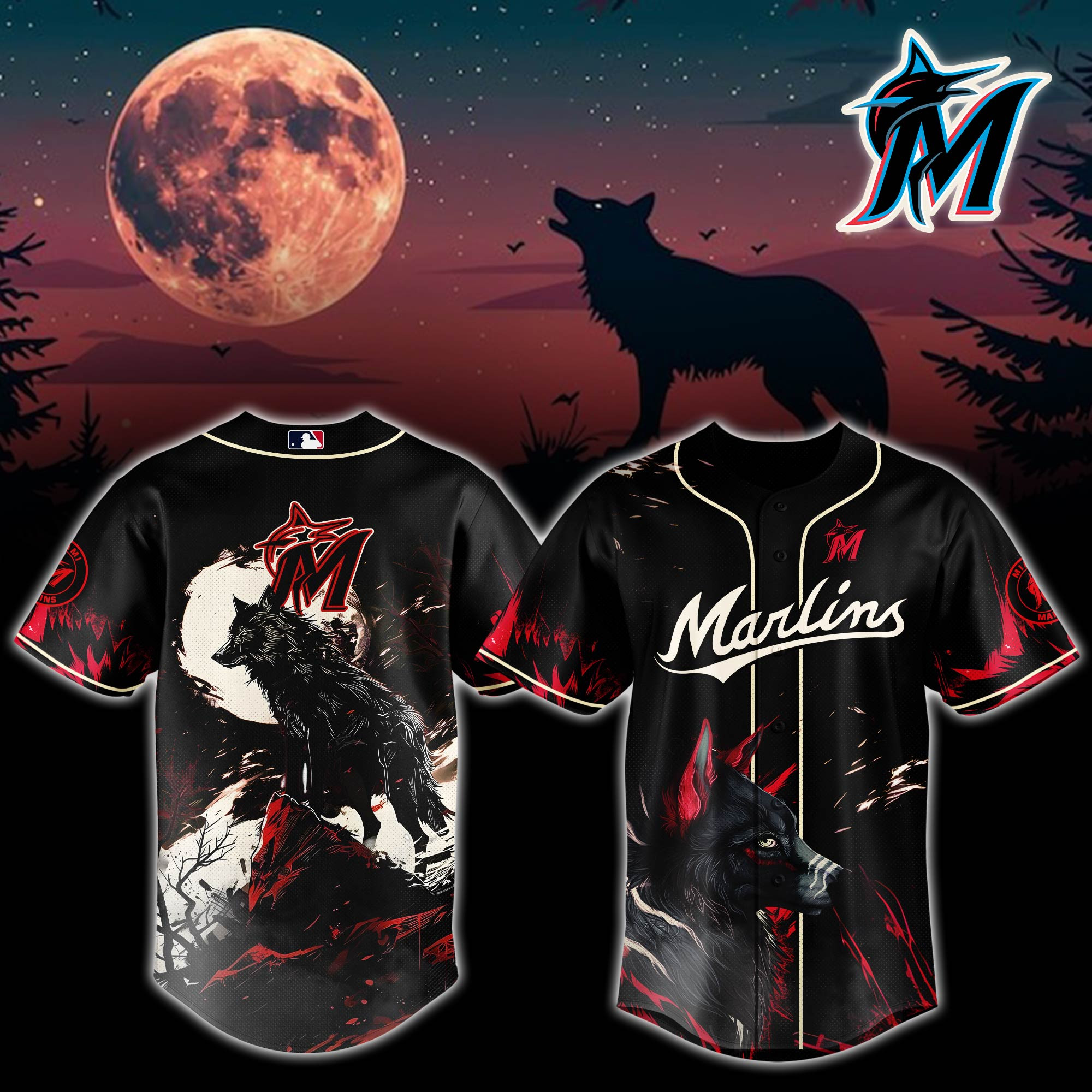 Miami Marlins Mlb X Worf Baseball Jersey For Fans-1