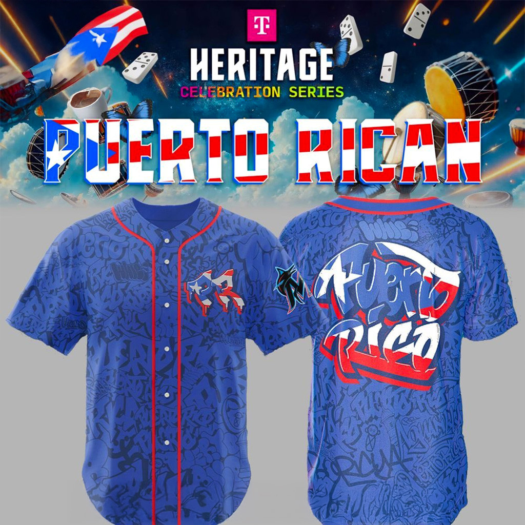 Miami Marlins Puerto Rico Heritage Jersey Marlins Merch Baseball Lover Gift Ideas-1