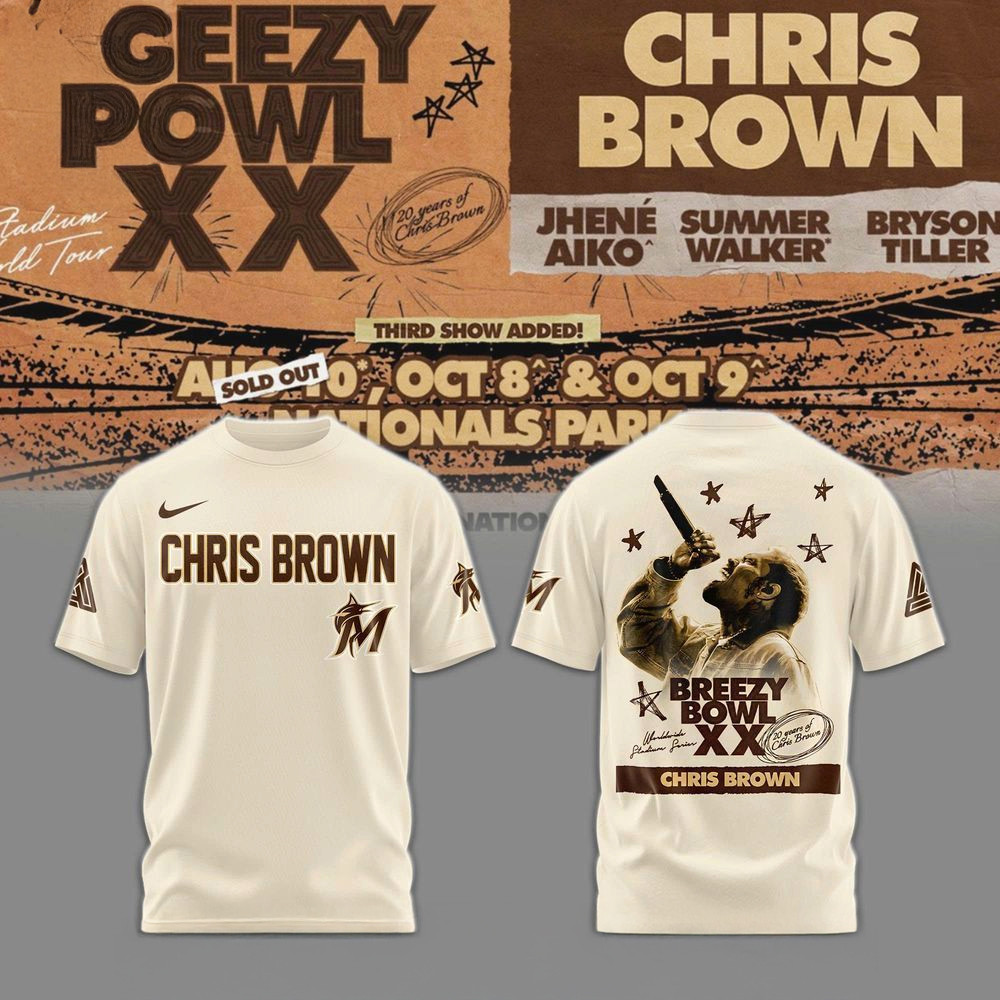 Miami Marlins X Chris Brown Breezy Bowl 2025 T-Shirt Miami Dolphins Merch Dad Gifts-1