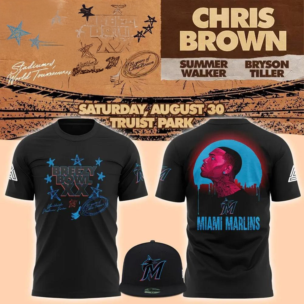 Miami Marlins X Chris Brown Concert Limited Edition T-Shirt Great Father's Day Presents-1 Miami Marlins X Chris Brown Concert Limited Edition T-Shirt Great Father's Day Presents-1