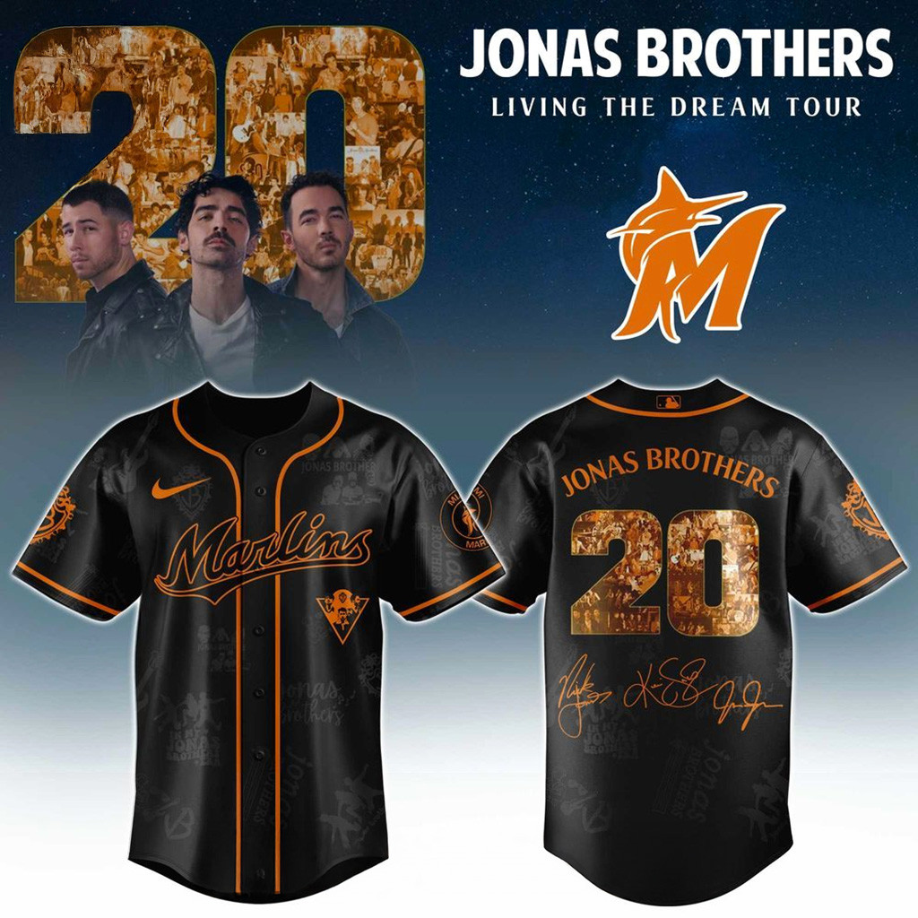 Miami Marlins X Jonas Brothers Living The Dream Tour 2025 Jersey Miami Marlins Merch Dad Gifts-1