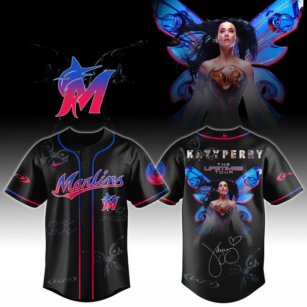 Miami Marlins X Katy Perry The Lifetimes Tour 2025 Jersey Miami Marlins Merch Gifts For Wife-1
