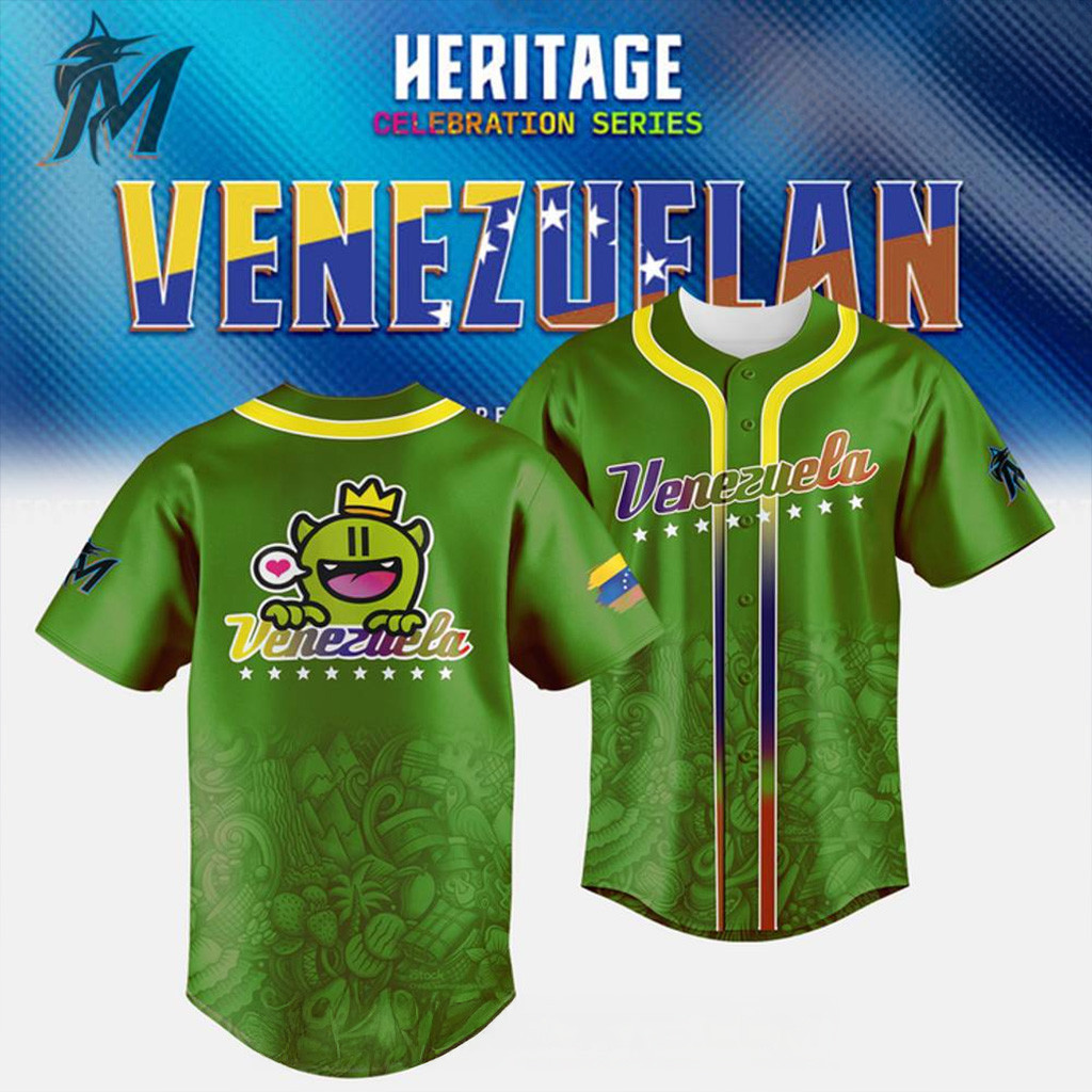 Miami Marlins x Venezuelan Heritage Celebration Baseball Jersey Miami Marlins Merch Him Gifts-1