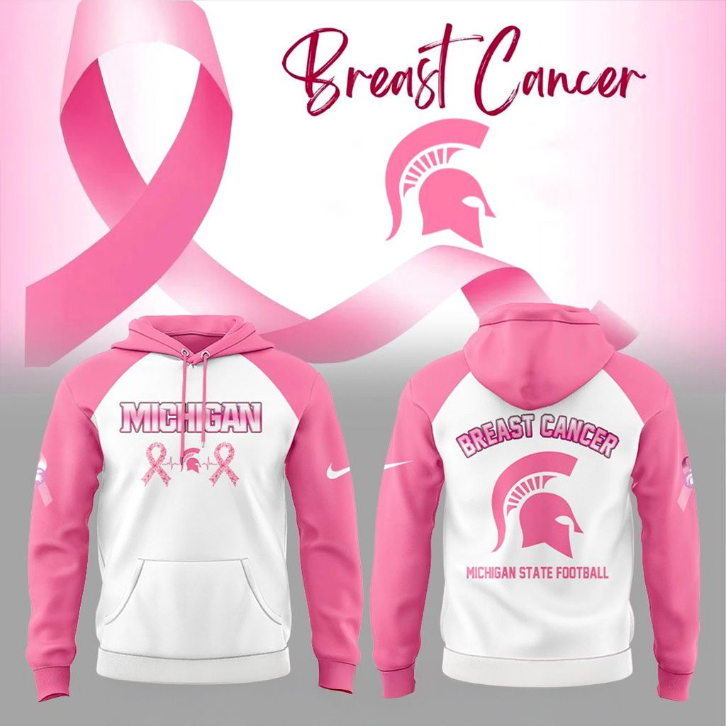 Michigan State Cancer Awareness Month 2025 Hoodie Spartans Merch Xmas Gifts For Mom-1