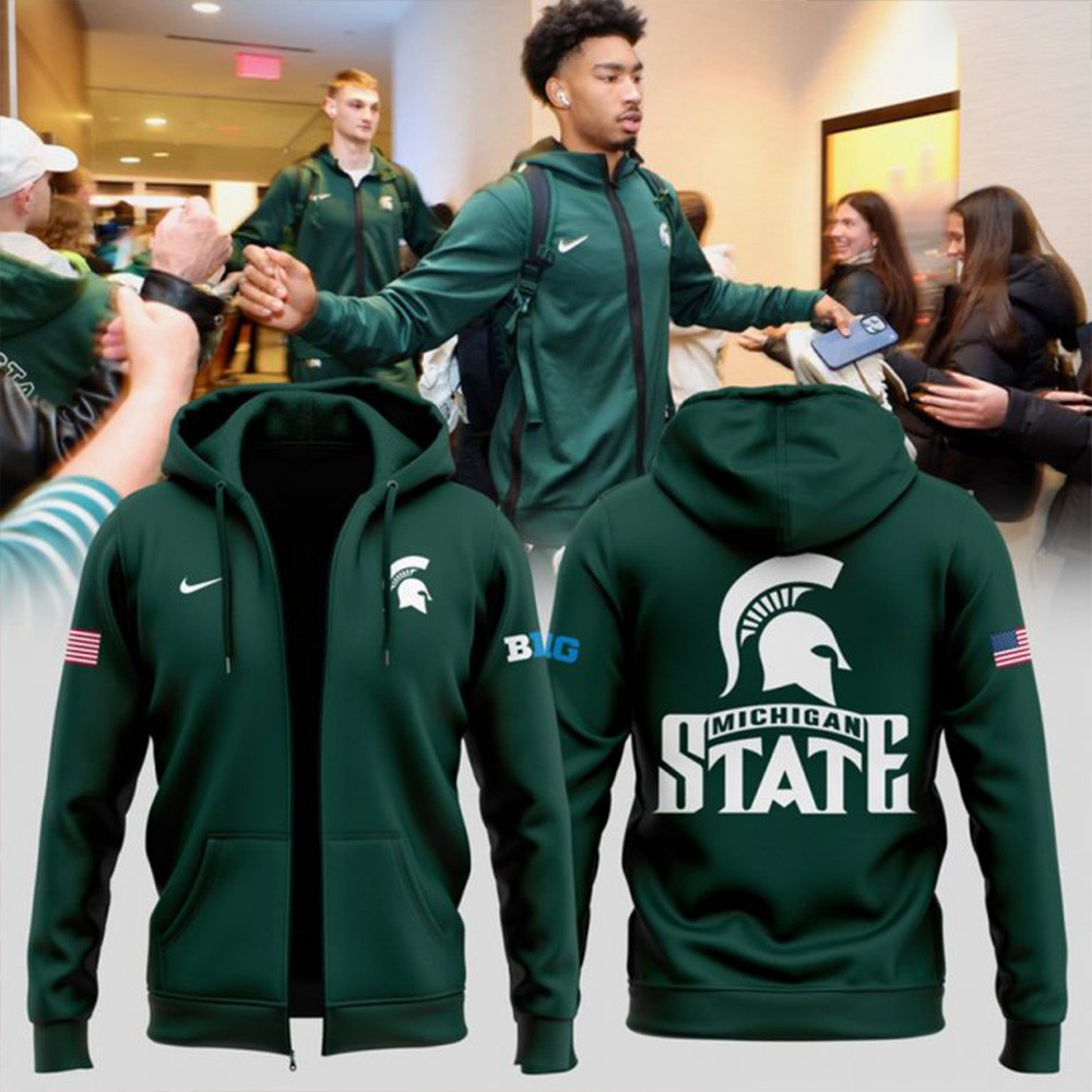 Michigan State Spartans Men's Basketball 2025 Zip Hoodie Spartans Merch Father's Day Gifts-1
