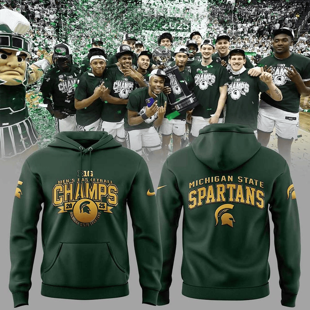 Michigan State Spartans Men's Basketball Big Ten Champs 2025 Hoodie Dad Fathers Day Gifts-1