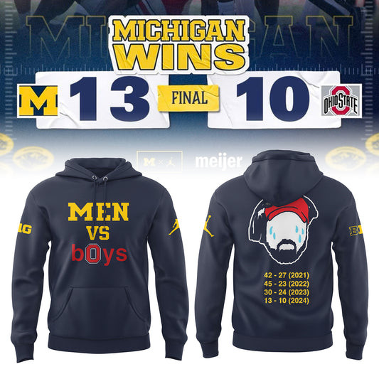 Michigan Wolverines Men vs Boys Hoodie Best Gifts For Football Fans-1
