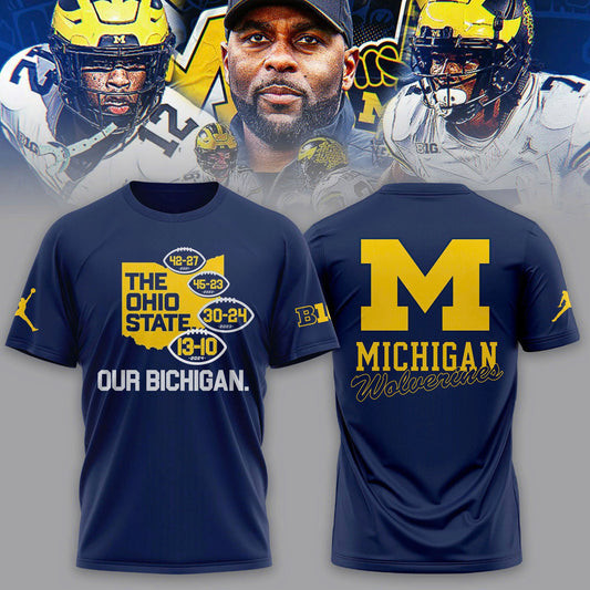Michigan Wolverines Our Bichigan Score Shirt Gift Ideas For Football Lovers-1