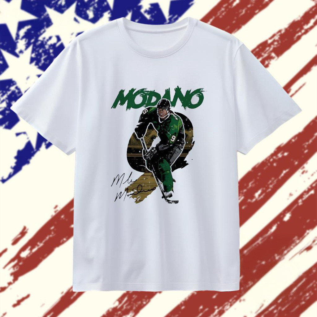 Mike Modano 9 Dallas Stars Rough Signature T-Shirt Best Gifts For Hockey Fans-1 Mike Modano 9 Dallas Stars Rough Signature T-Shirt Best Gifts For Hockey Fans-1