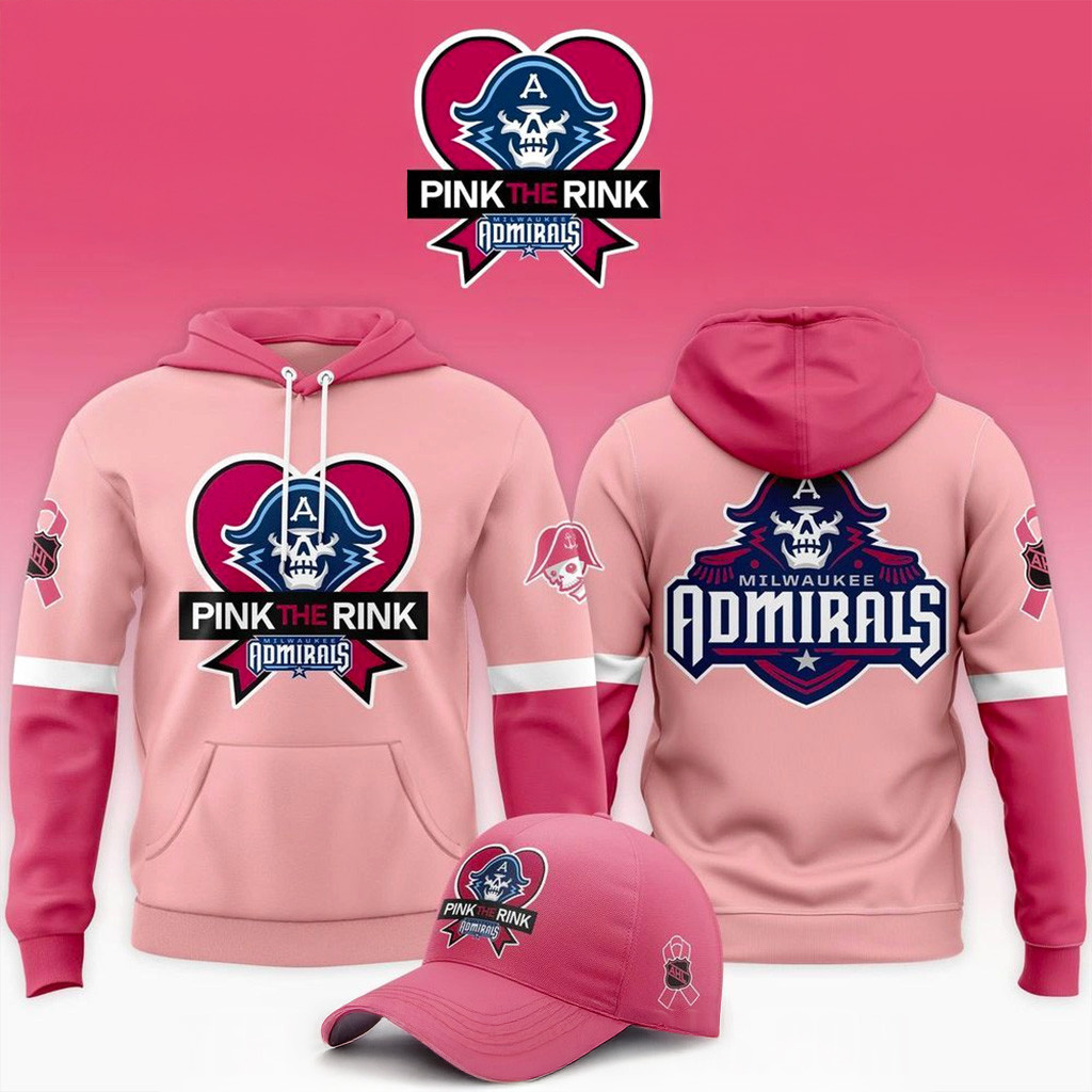 Milwaukee Admirals Pink the Rink Hoodie Admirals Merch Xmas Presents For Him-1