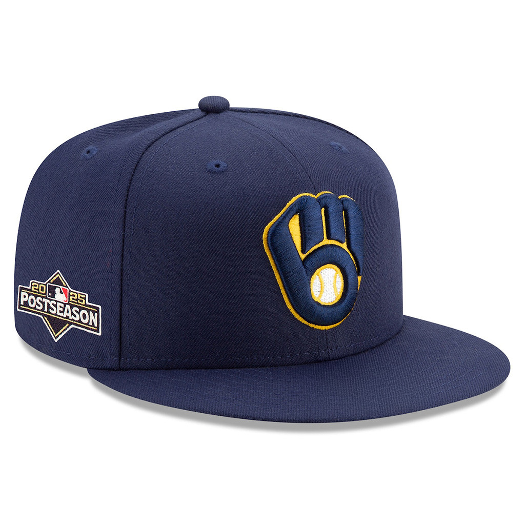 Milwaukee Brewers 2025 MLB Postseason 59fifty Snapback Hat Embroidered Fan Merch Him Gifts-1