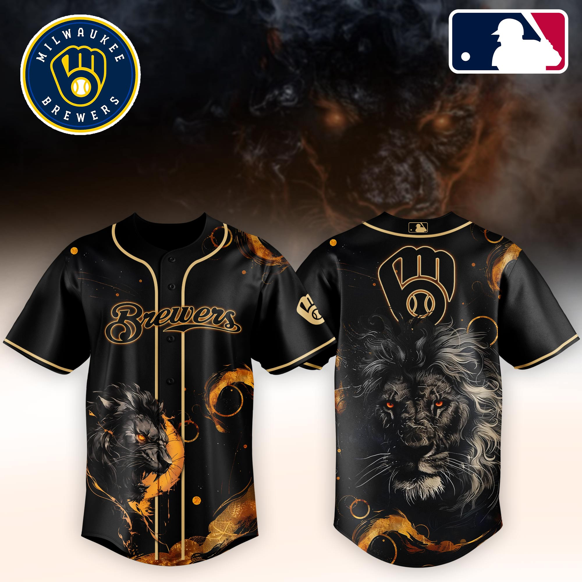 Milwaukee Brewers Mlb X Lion Baseball Jersey For Fans-1