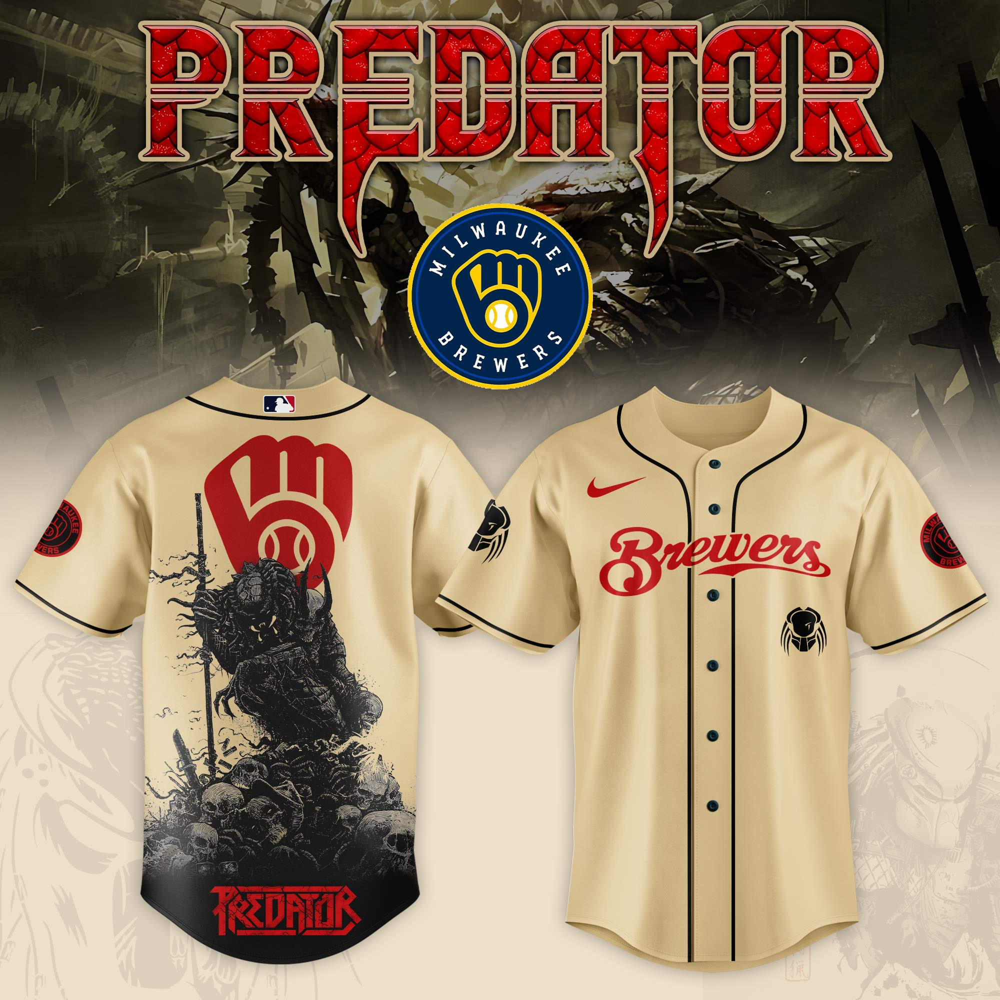Milwaukee Brewers Mlb X Predator Baseball Jersey For Fans-1