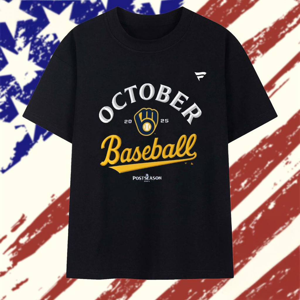 Milwaukee Brewers October Baseball 2025 MLB Postseason Locker Room T-Shirt Fan Merch-1