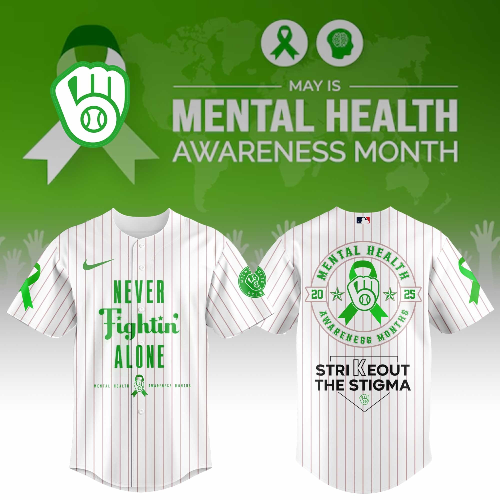 Milwaukee Brewers Special Mental Health Awareness Week Limited Edition Jersey-1