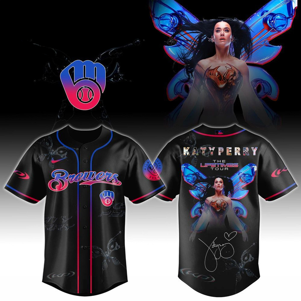 Milwaukee Brewers X Katy Perry The Lifetimes Tour 2025 Jersey Milwaukee Brewers Merch Fans Gifts-1