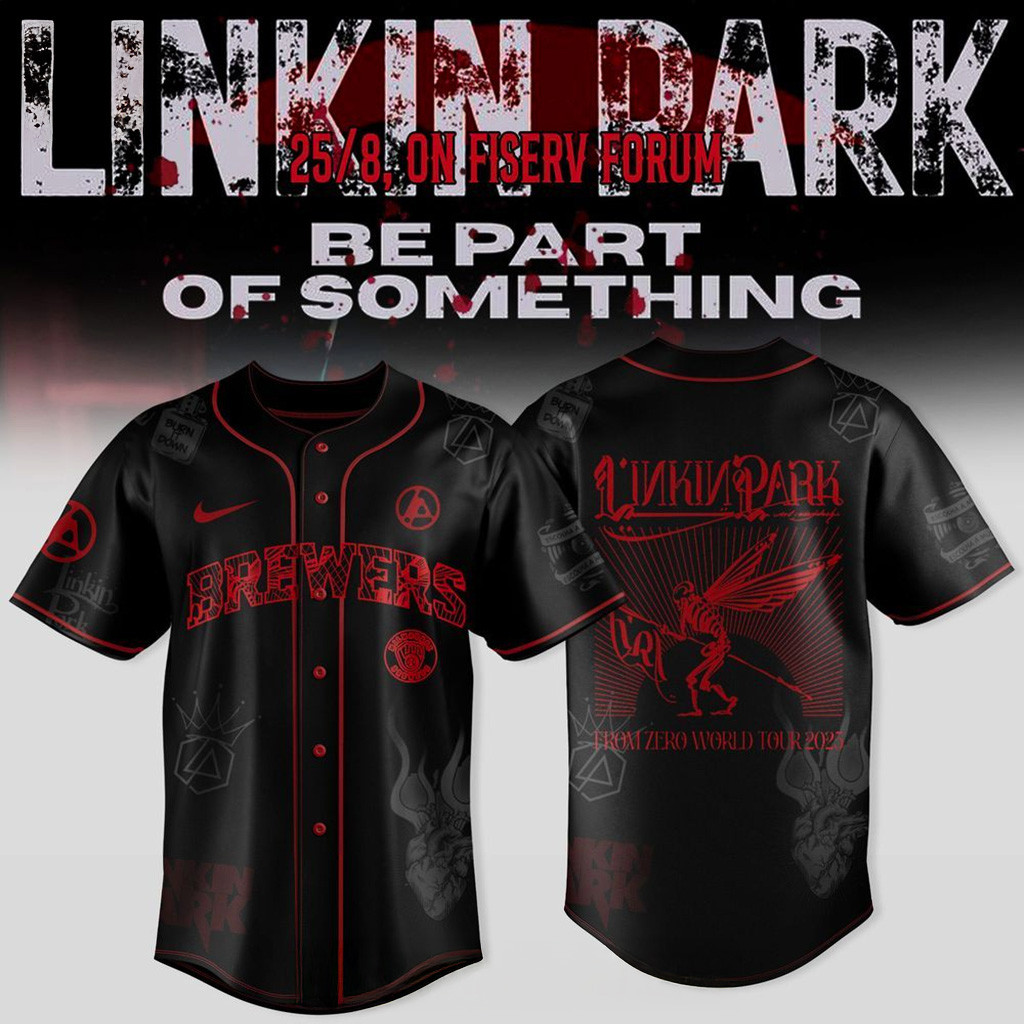 Milwaukee Brewers X Linkin Park From Zero World Tour 2025 Jersey Milwaukee Brewers Merch-1