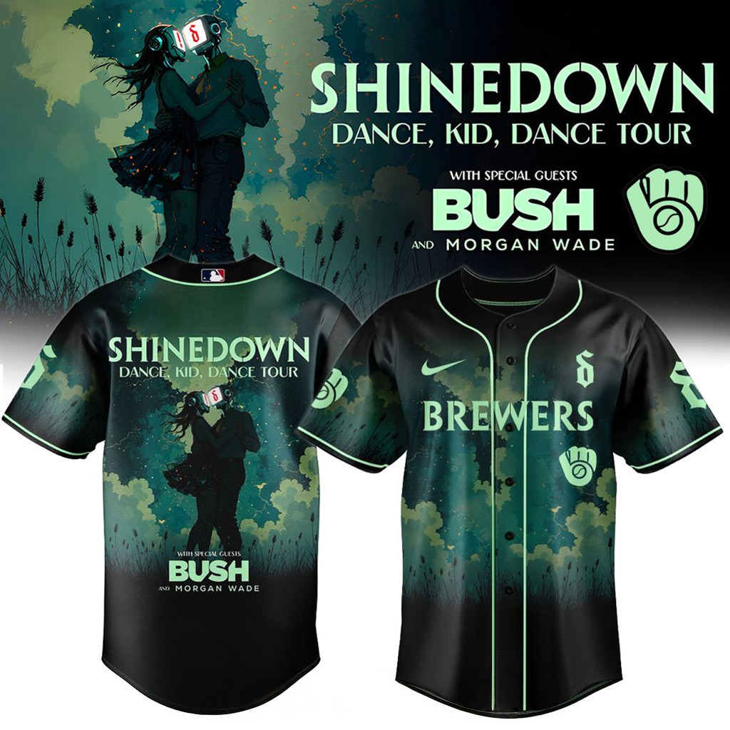 Milwaukee Brewers X Shinedown Dance Kid Dance Tour Merch 2025 Baseball Jersey Brewers Merch-1