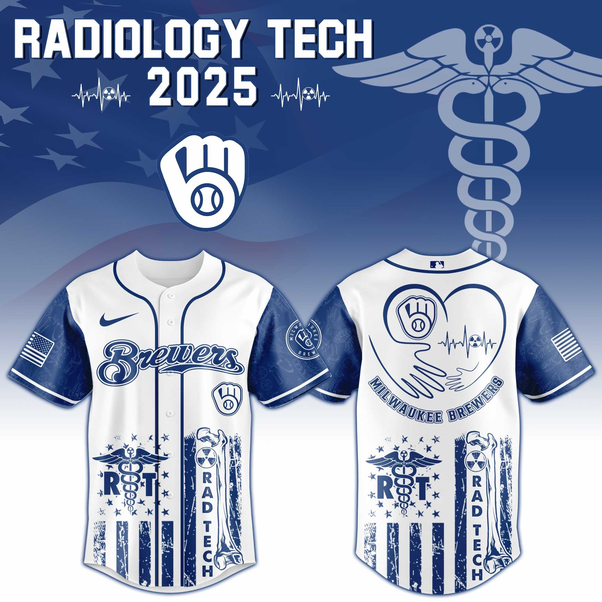 Milwaukee Brewers x Radiology Tech Night Exclusive Design Jersey Milwaukee Brewers Merch-1
