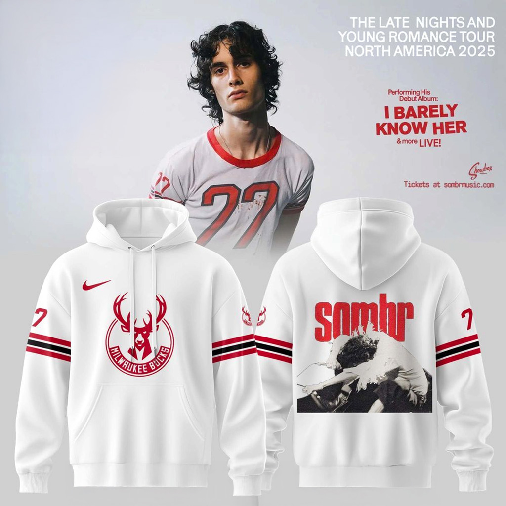 Milwaukee Bucks X Sombr The Late Nights Young Romance Tour Hoodie Milwaukee Bucks Merch-1