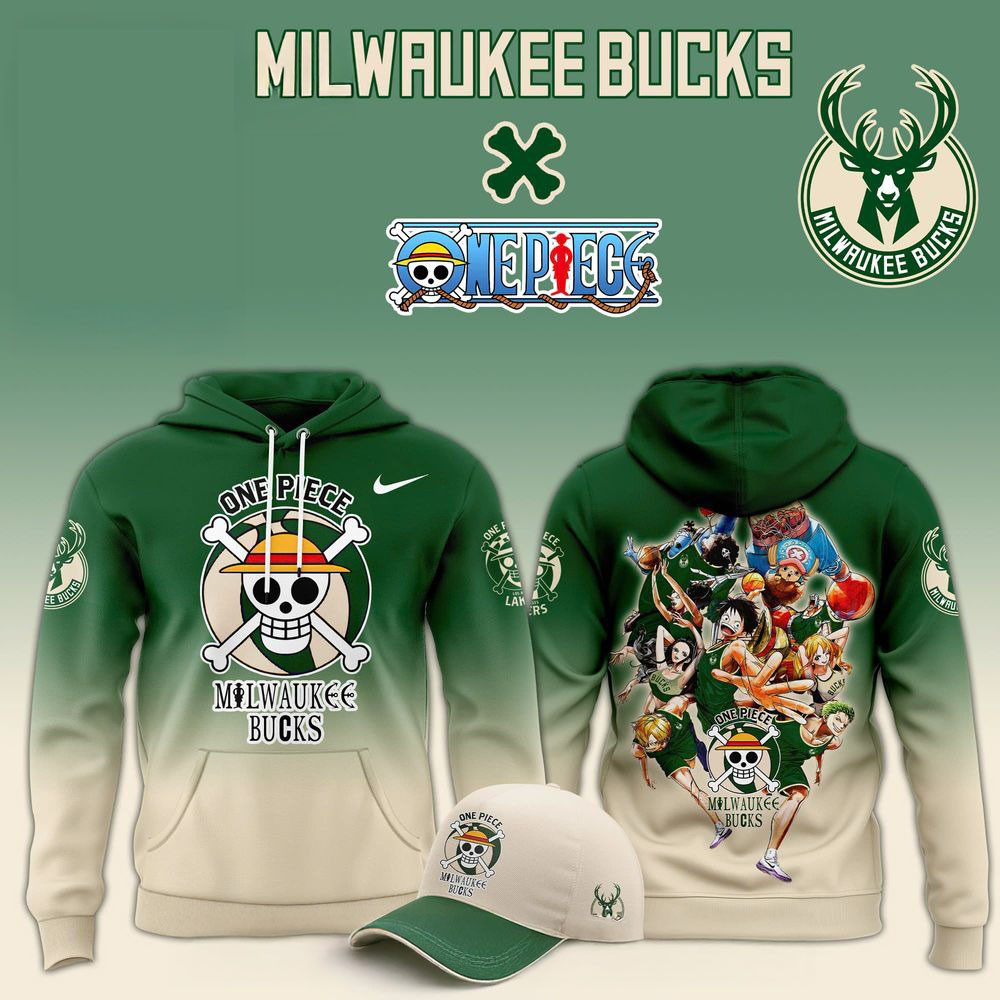 Milwaukee Bucks x One Piece 2025 Hoodie Best Father's Day Special Gifts-1