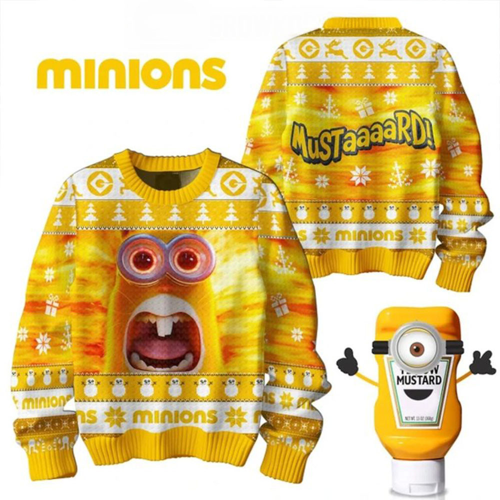 Minions Mustard It's Not Enough For 2024 Christmas Ugly Sweater Gifts For Fans-1